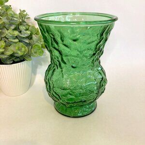 Vintage Green Glass Bouquet Vase